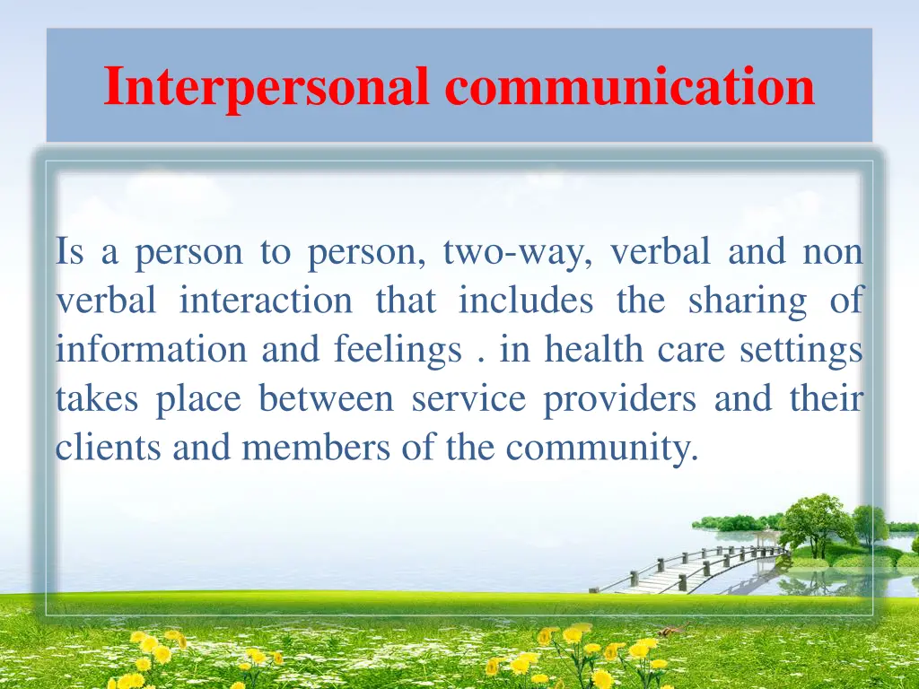 interpersonal communication
