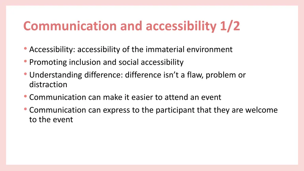 communication and accessibility 1 2