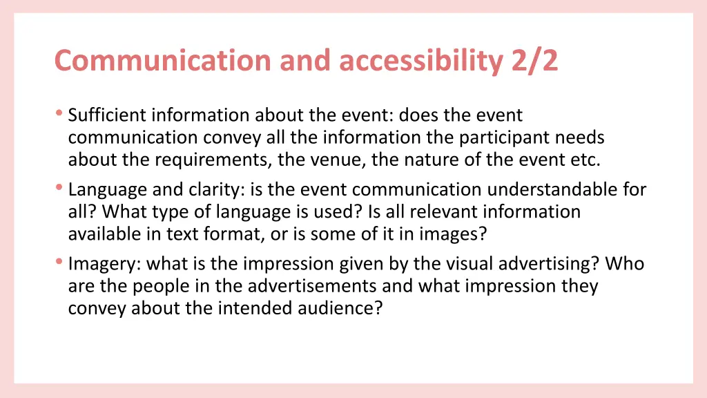 communication and accessibility 2 2