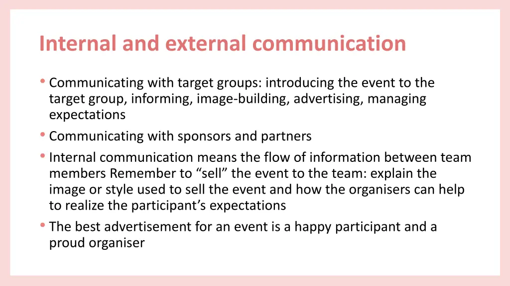 internal and external communication