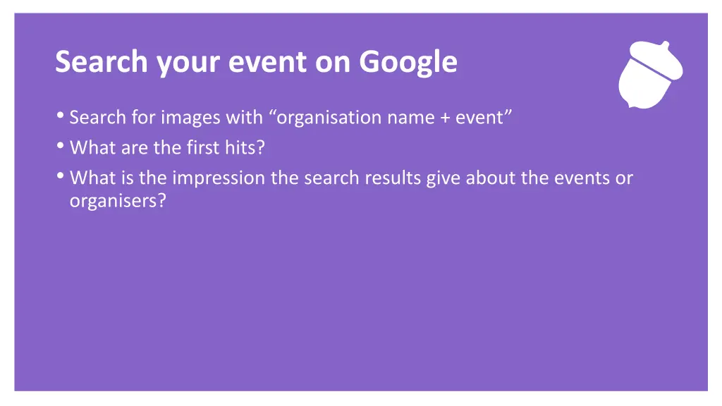 search your event on google