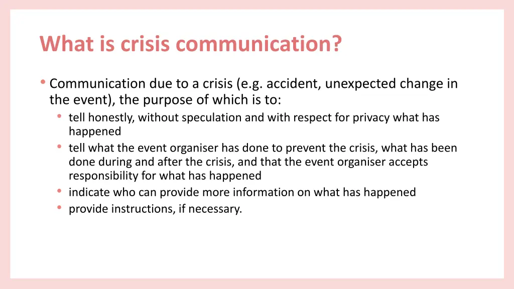 what is crisis communication