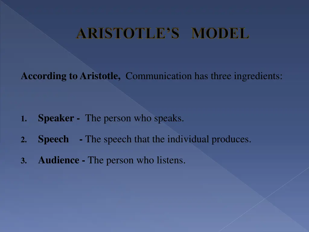 aristotle s model