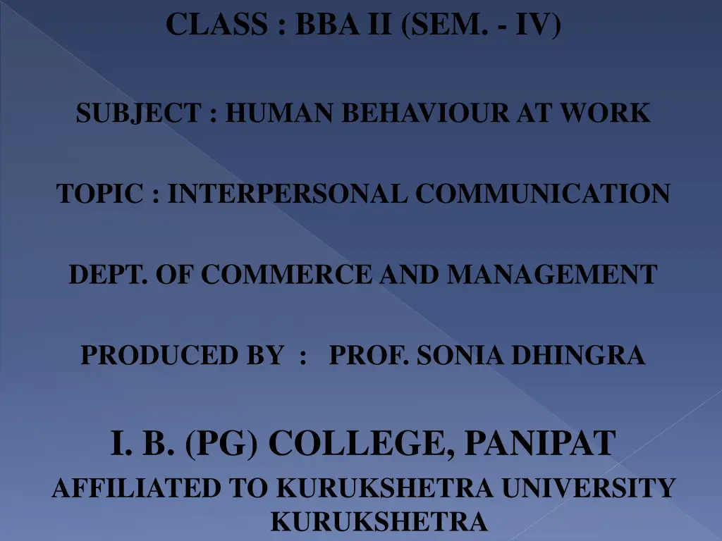 class bba ii sem iv
