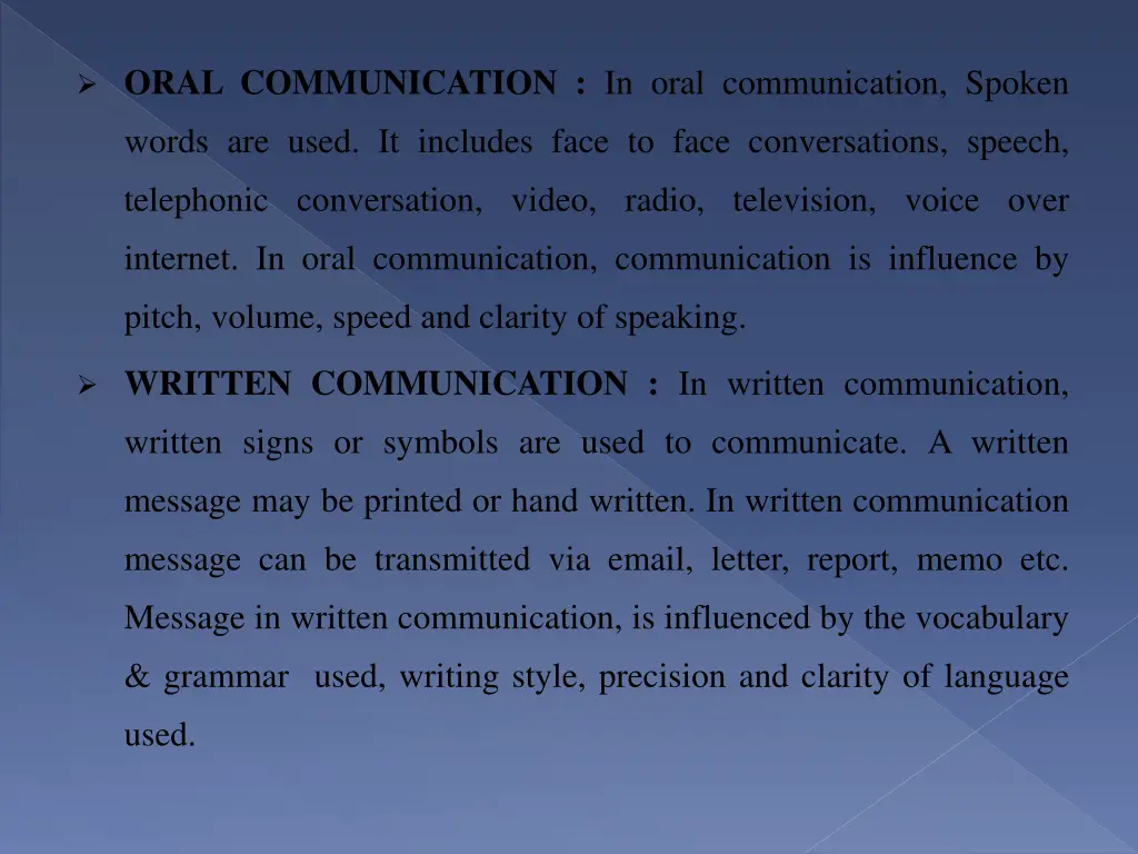 oral communication in oral communication spoken