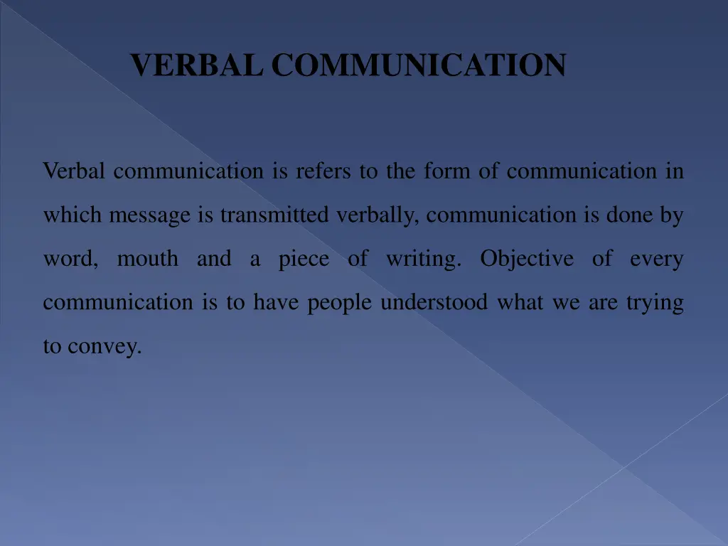 verbal communication