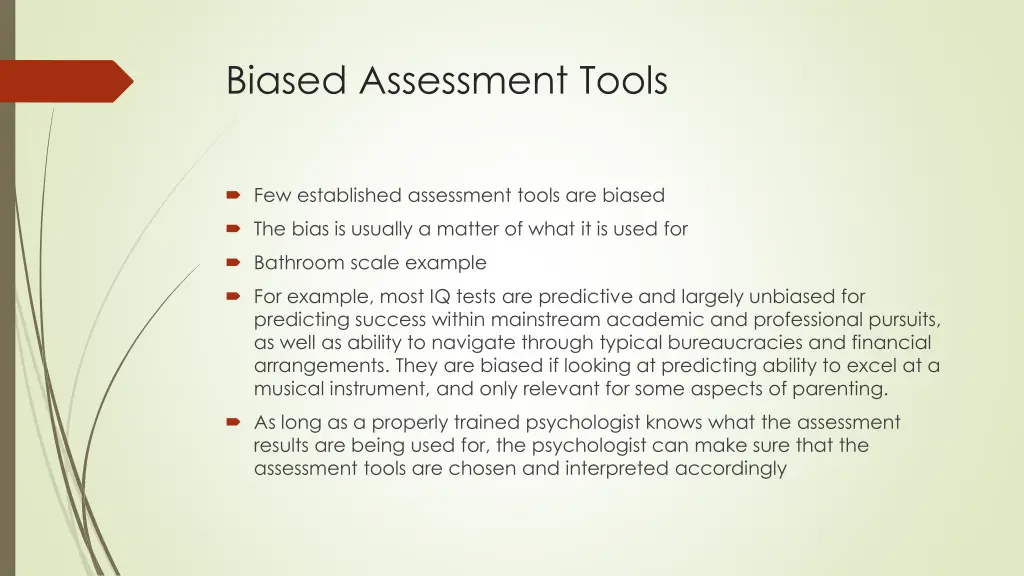 biased assessment tools