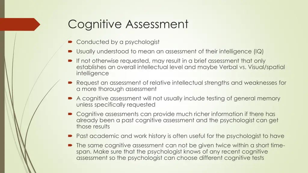 cognitive assessment