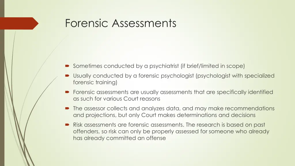 forensic assessments