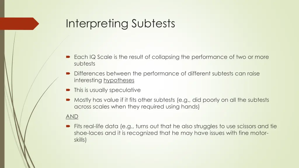 interpreting subtests