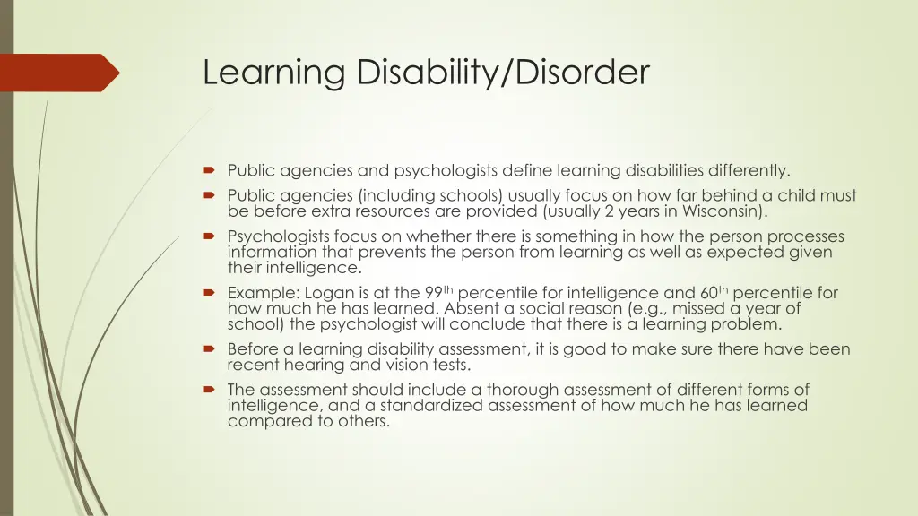 learning disability disorder