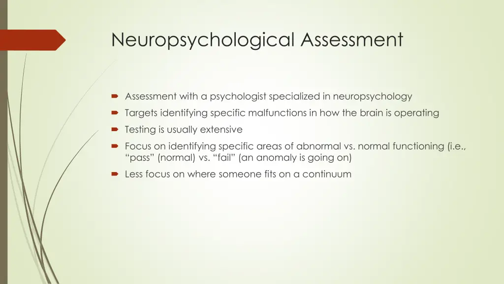 neuropsychological assessment
