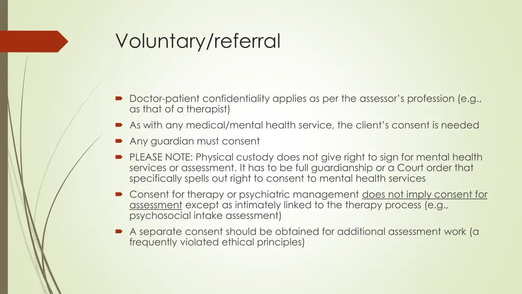 voluntary referral