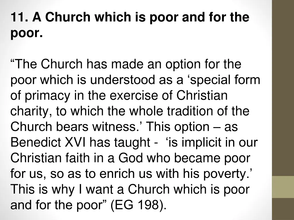 11 a church which is poor and for the poor