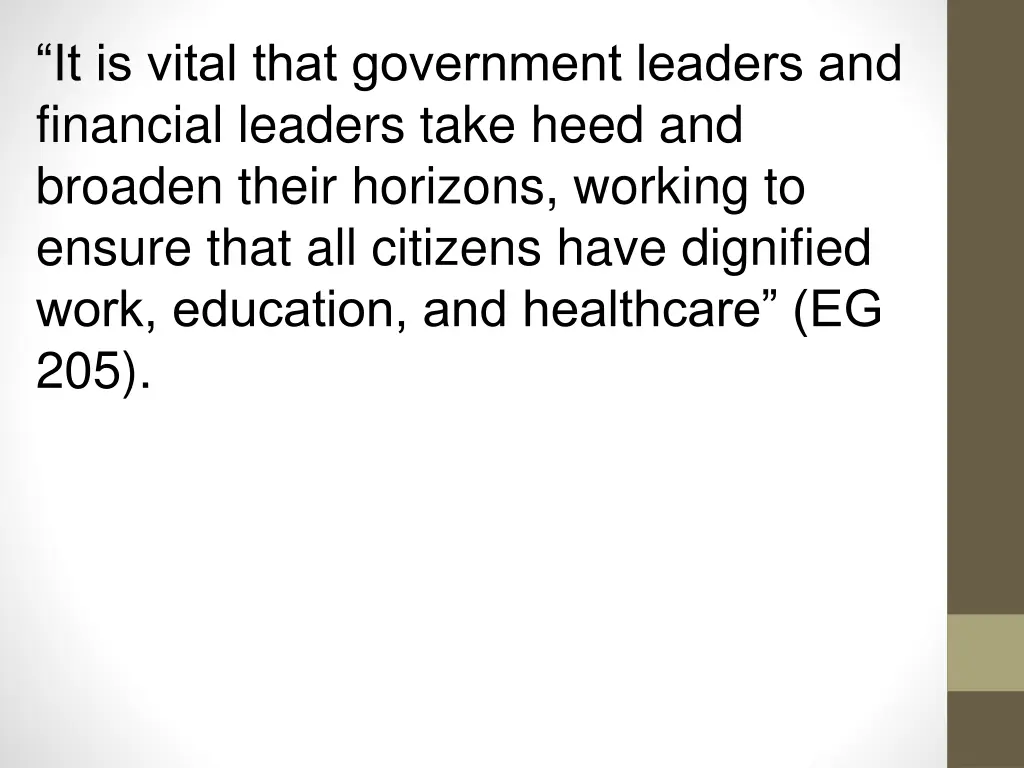 it is vital that government leaders and financial