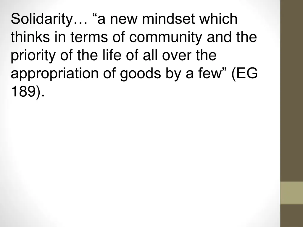 solidarity a new mindset which thinks in terms