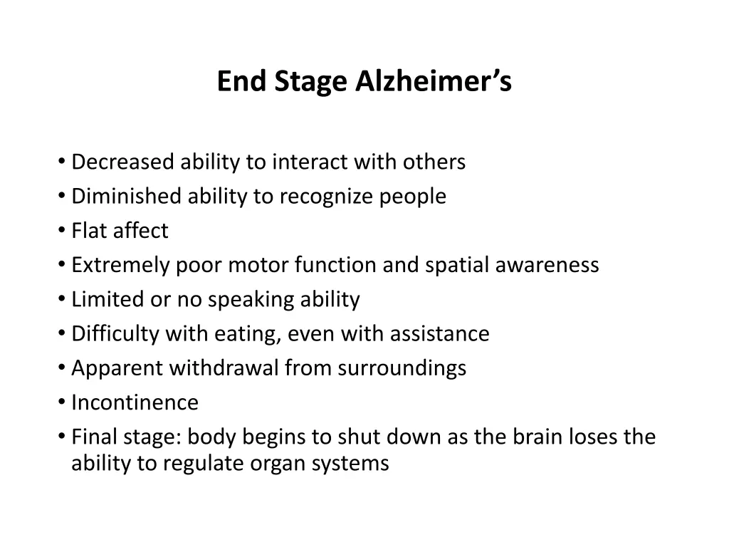 end stage alzheimer s