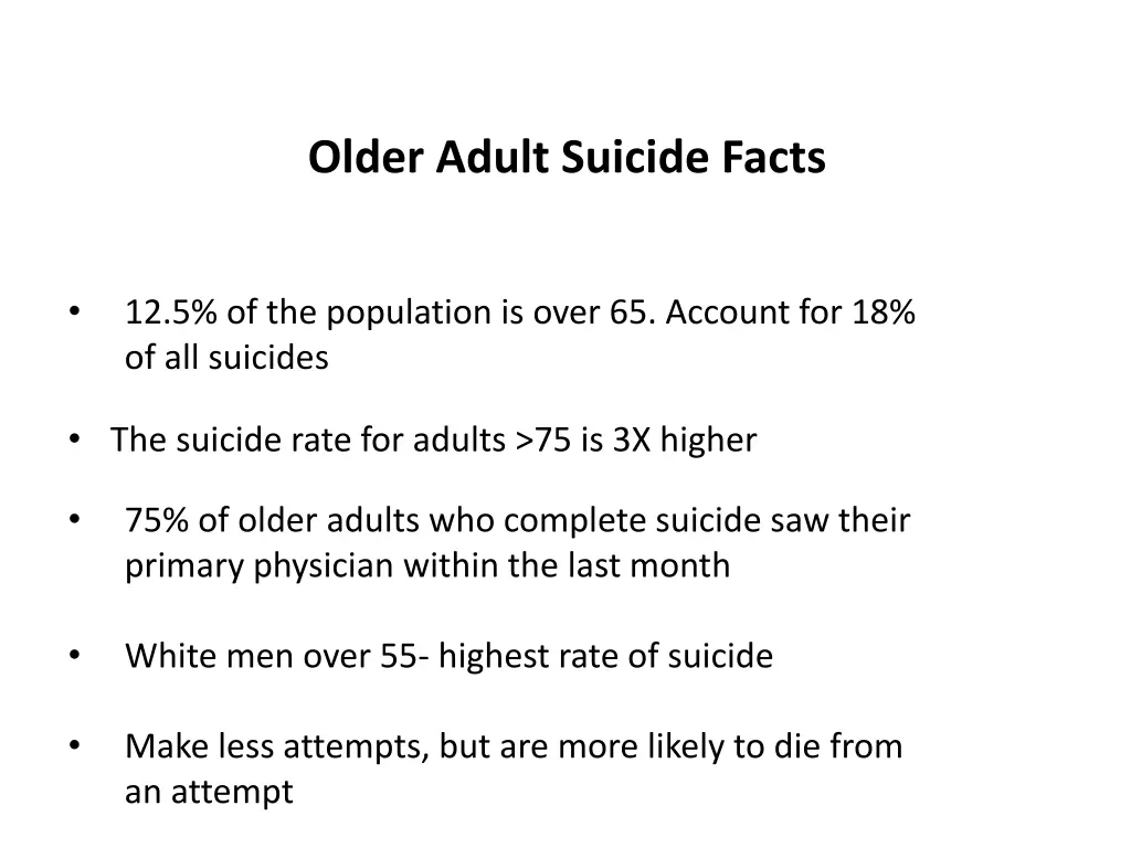 older adult suicide facts