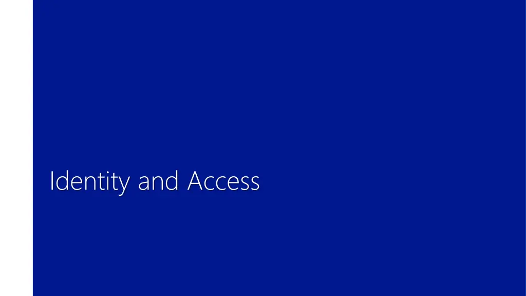 identity and access
