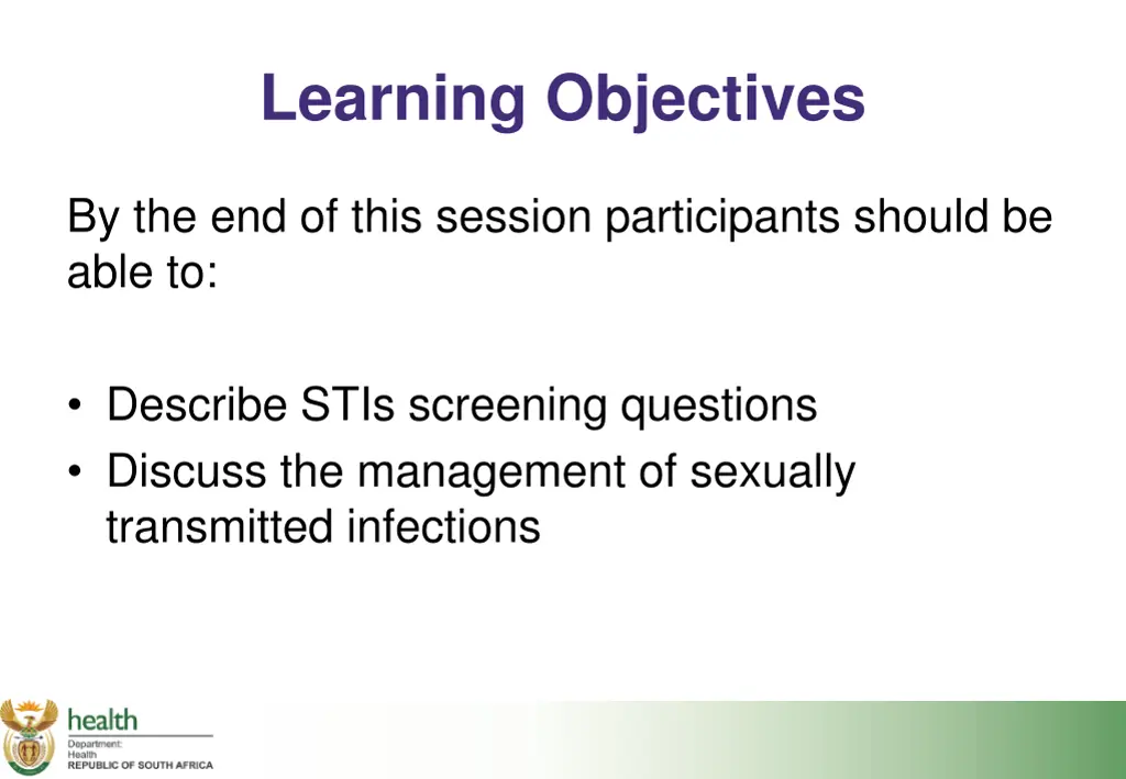 learning objectives