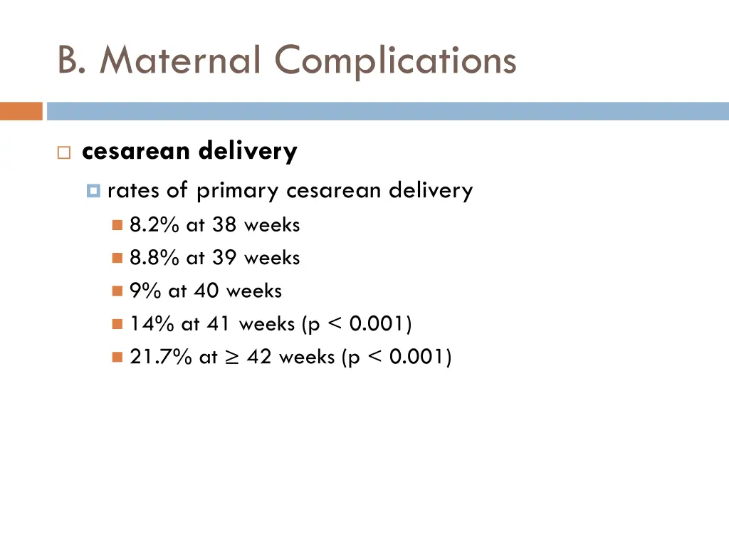 b maternal complications