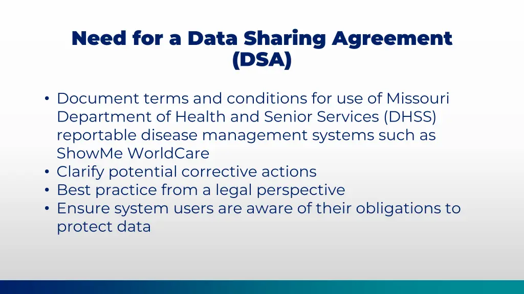 need for a data sharing agreement dsa