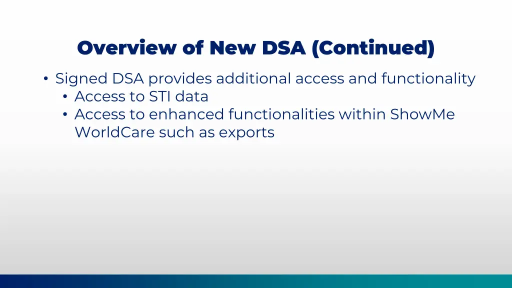 overview of new dsa continued