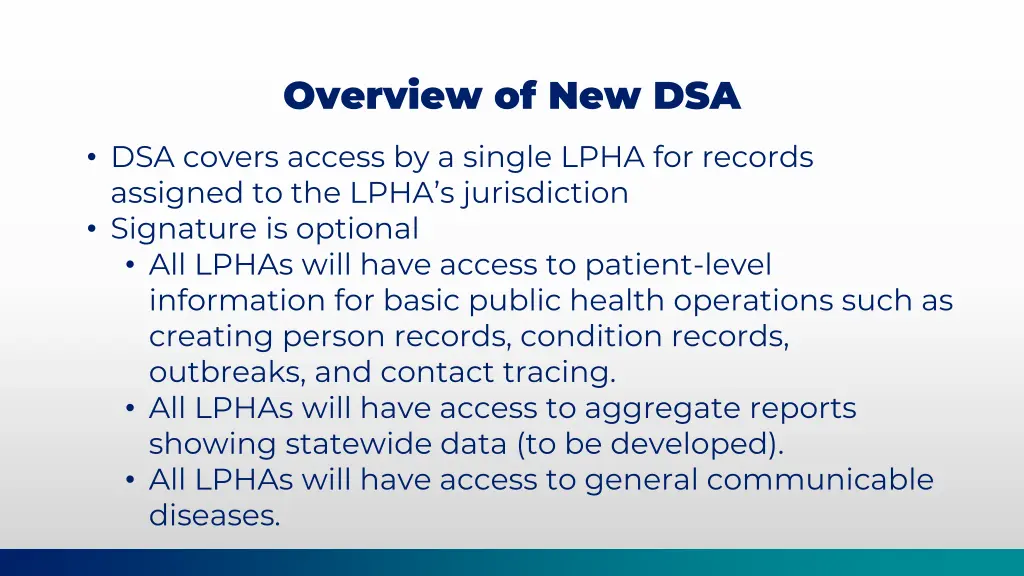 overview of new dsa