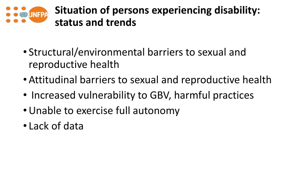 situation of persons experiencing disability