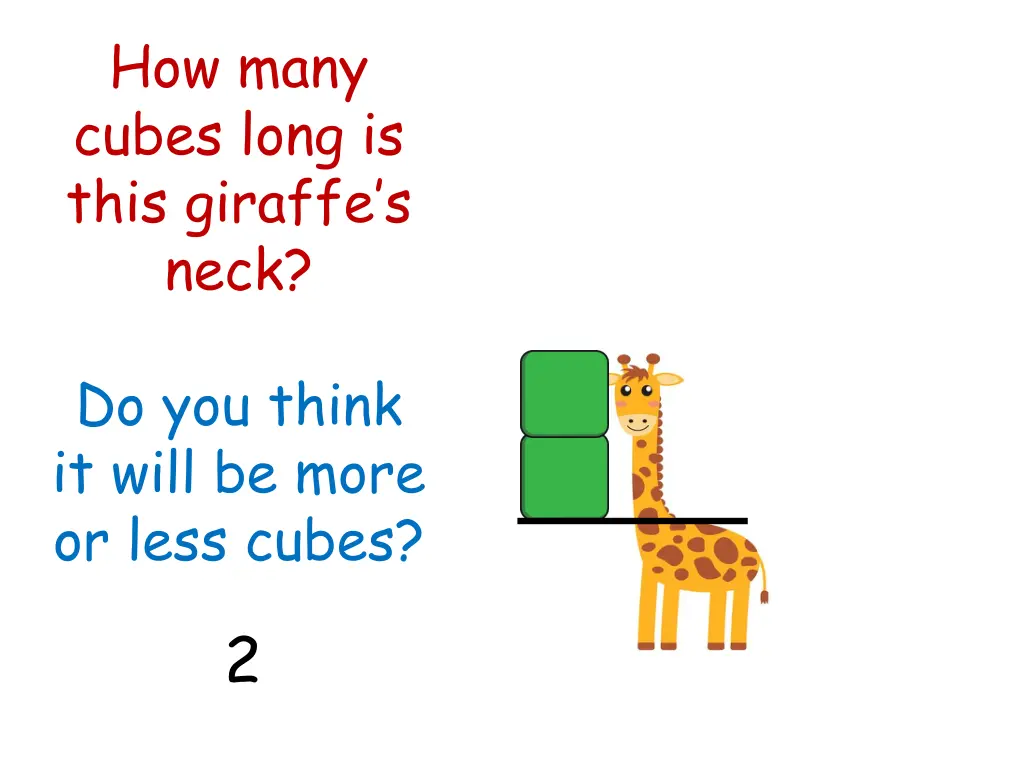 how many cubes long is this giraffe s neck 2