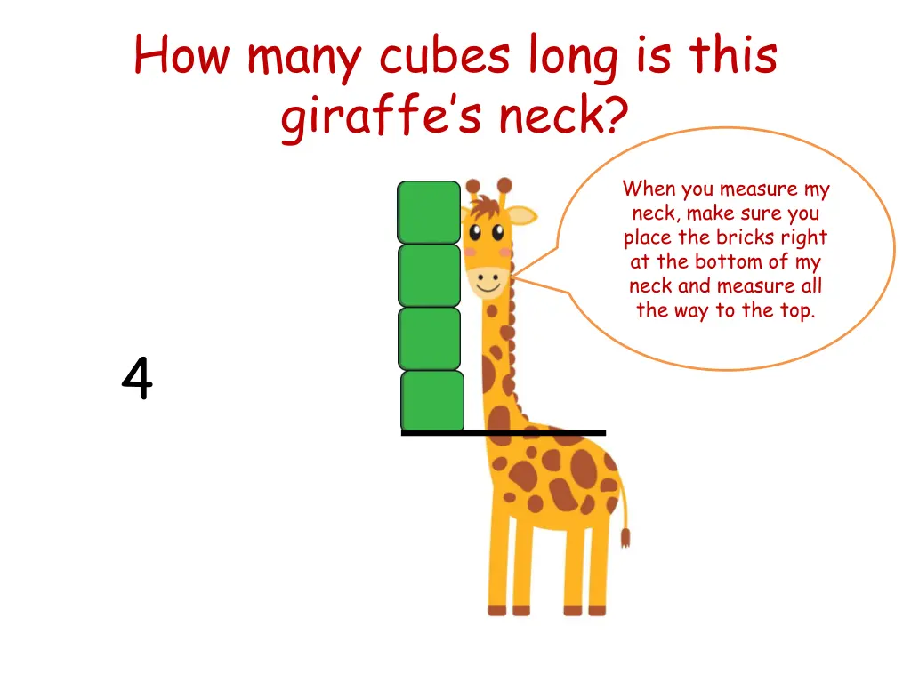 how many cubes long is this giraffe s neck