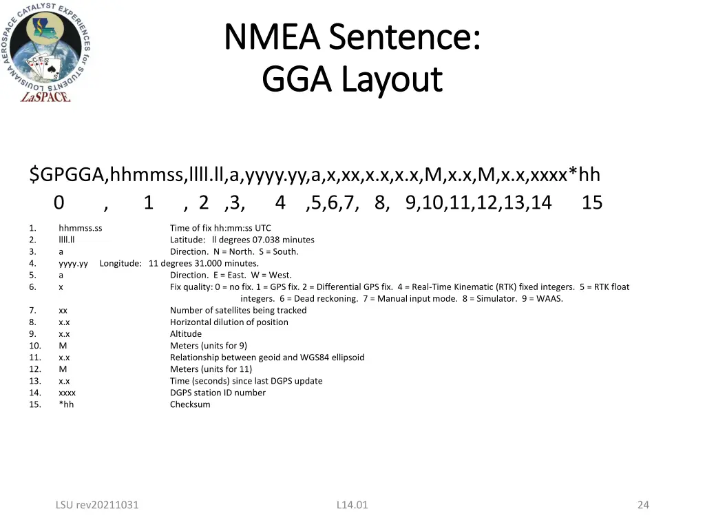 nmea sentence nmea sentence gga layout gga layout