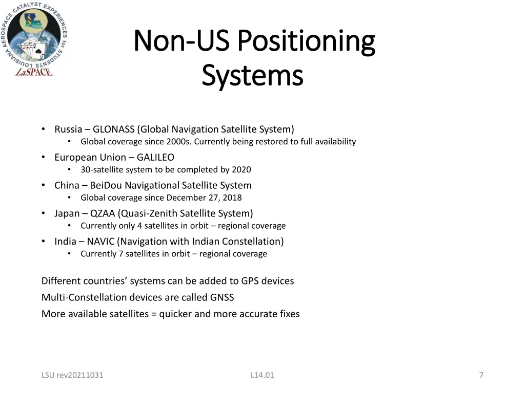 non non us positioning us positioning systems