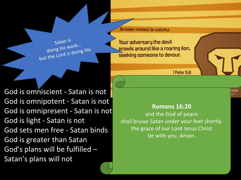 god is omniscient satan is not god is omnipotent 8