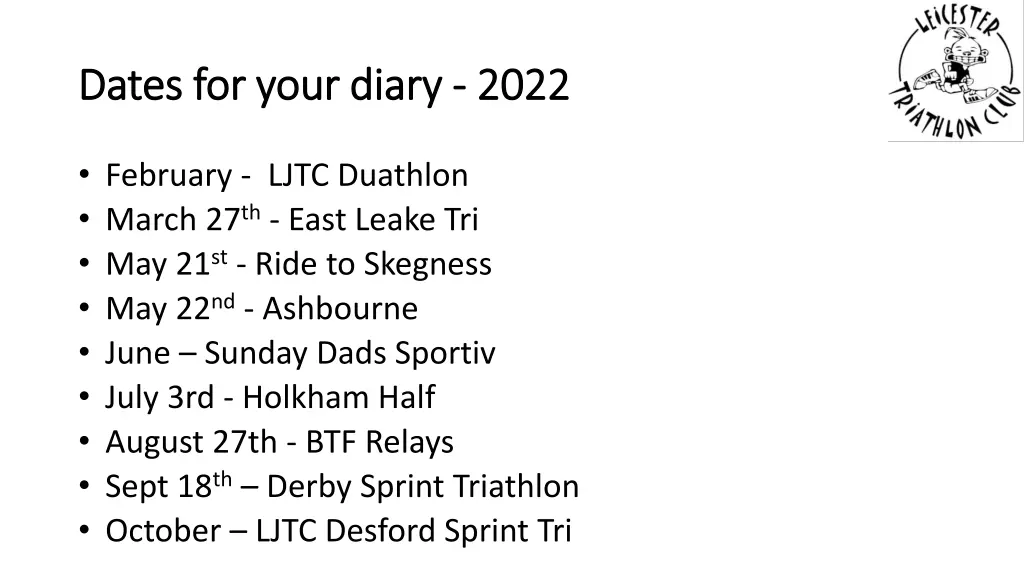 dates for your diary dates for your diary 2022