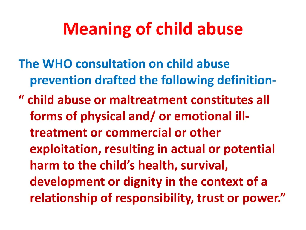 meaning of child abuse
