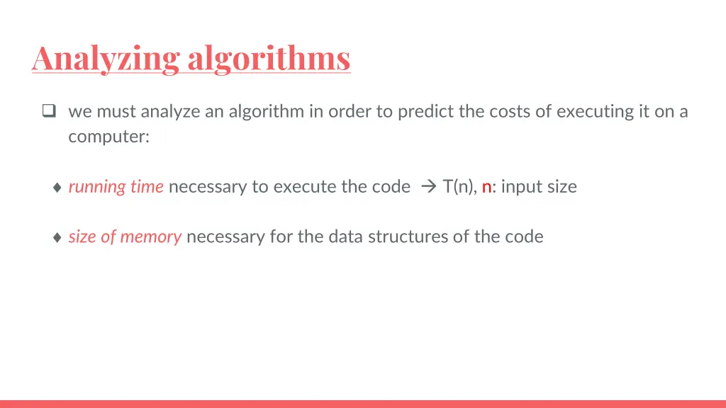 analyzing algorithms