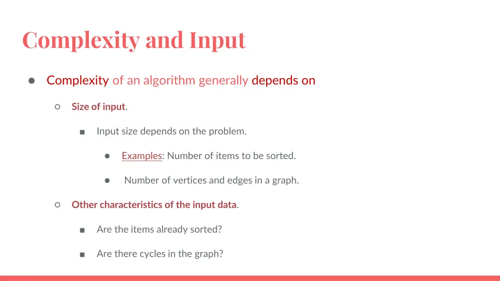 complexity and input