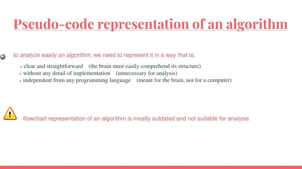 pseudo code representation of an algorithm