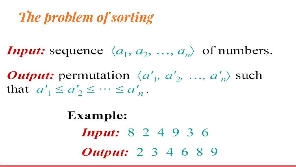 the problem of sorting
