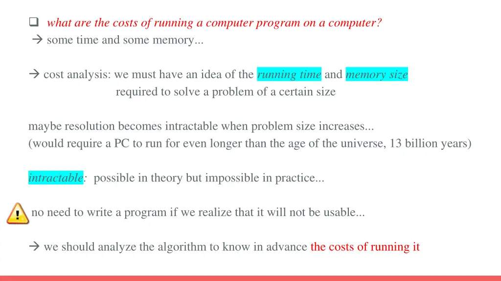 what are the costs of running a computer program