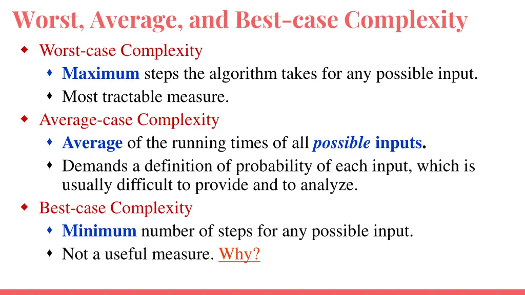 worst average and best case complexity worst case