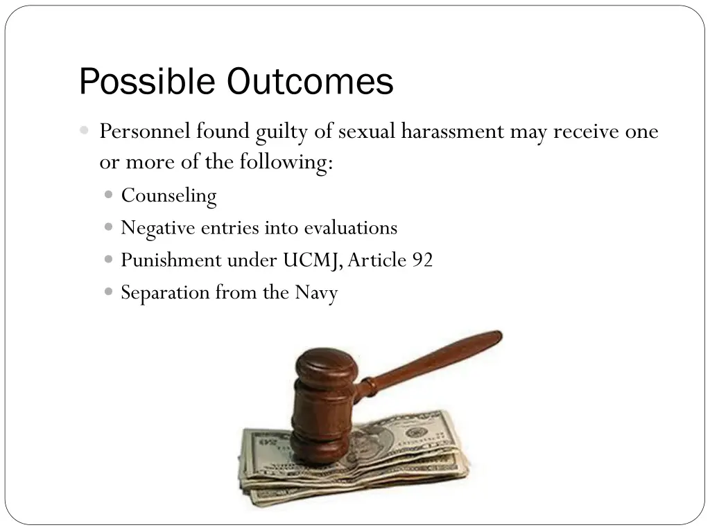 possible outcomes