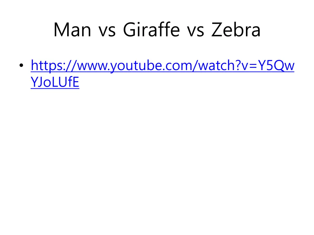 man vs giraffe vs zebra