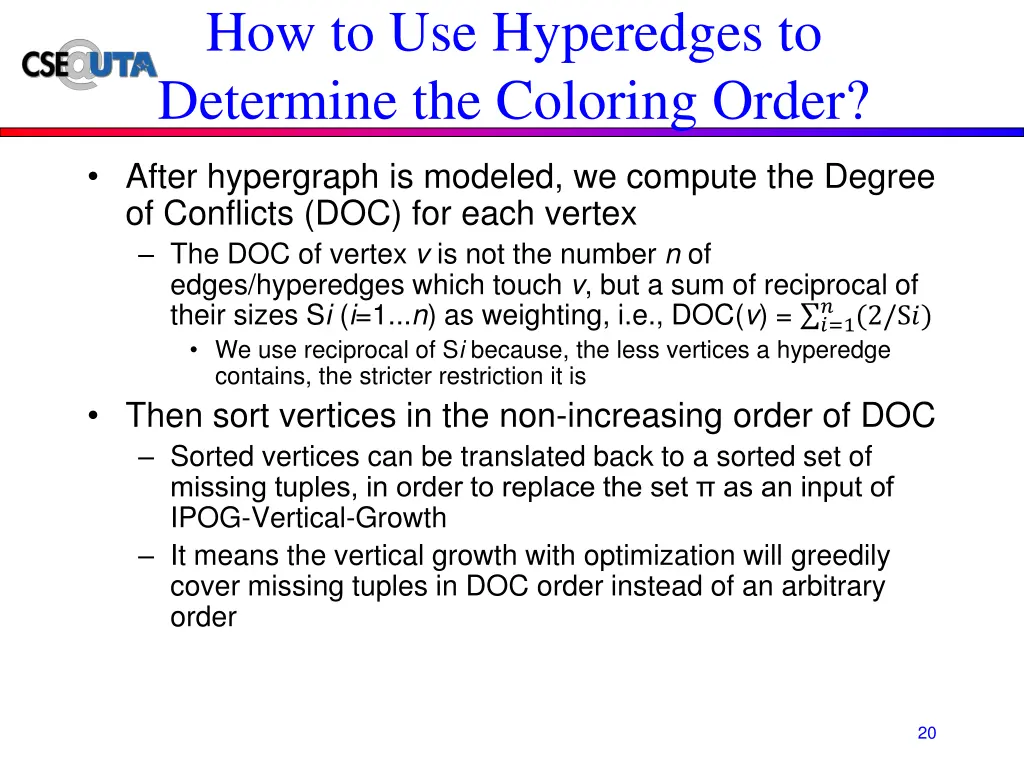 how to use hyperedges to determine the coloring
