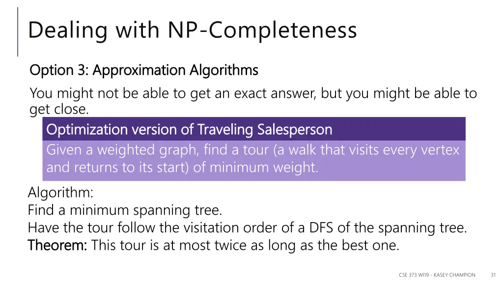 dealing with np completeness 1