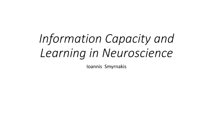 information capacity and learning in neuroscience