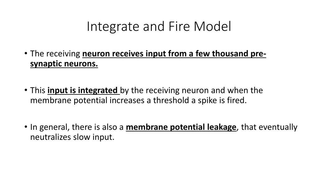 integrate and fire model