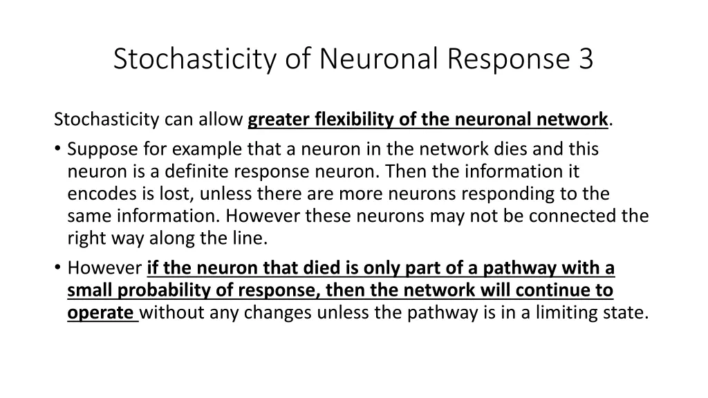 stochasticity of neuronal response 3
