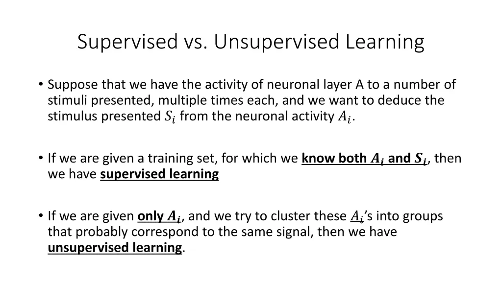 supervised vs unsupervised learning